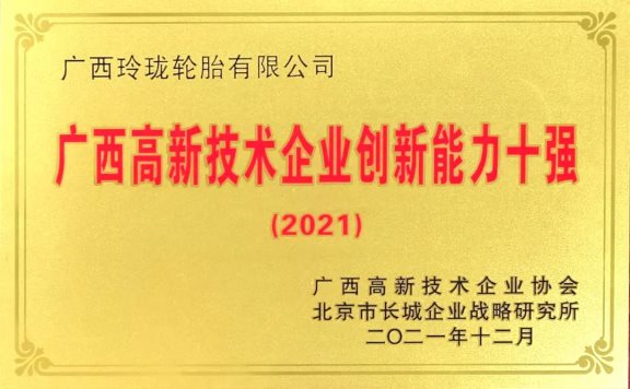 “2021年广西创新能力十强”