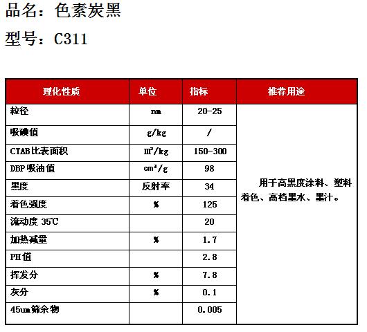 色素炭黑C311