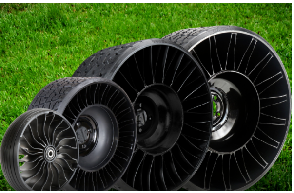 米其林就开始了Tweel免充气轮胎的研发，历经了前后两代产品的更新