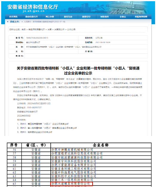 主席团企业，上榜国家级“小巨人”名单