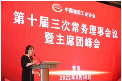 中国橡胶工业协会会长徐文英主持了上半场的主席团会议。 中国橡胶工业协会会长徐文英主持了上半场的主席团会议。