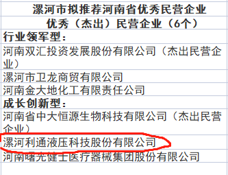 漯河利通液压科技股份有限公司