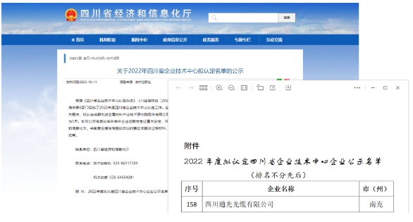 四川光缆成功入围2022年四川省企业技术中心拟认定名单