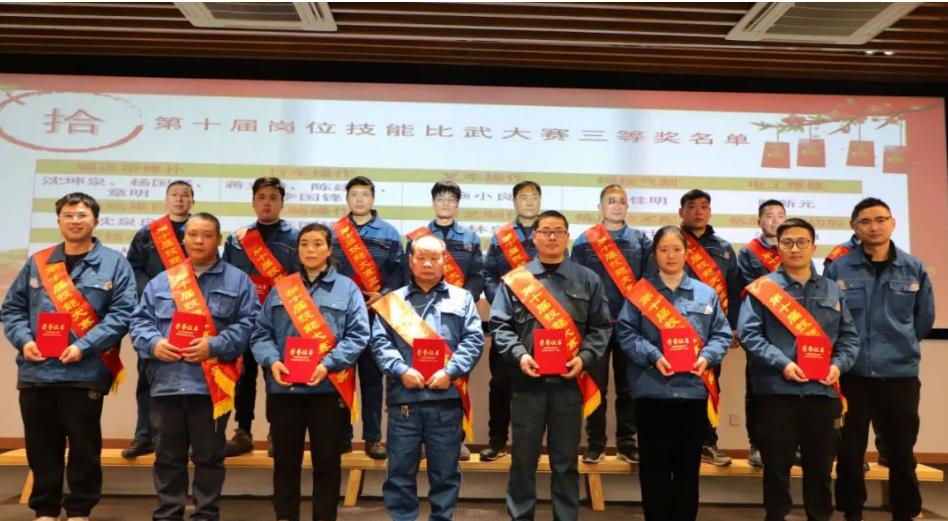总经理助理褚焱为三等奖获得者颁奖并合影 总经理助理褚焱为三等奖获得者颁奖并合影