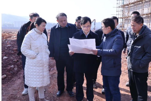 林卫春在宏柏新材项目施工现场调研 林卫春在宏柏新材项目施工现场调研