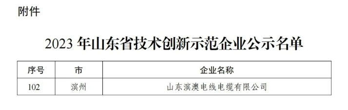 据悉，山东滨澳电线电缆有限公司先后获得国家级高新技术企业、山东省企业技术中心、省级专精特新中小企业、滨州市科技型中小企业等多项荣誉，并拥有十余项专利成果。公司目前拥有超过120名员工，其中有20余名从事研发技术工作。其全国工业产品生产许可证证书以及强大的技术创新能力、健全的质量保障体系和科学的管理模式为企业不断壮大提供了持续动力。